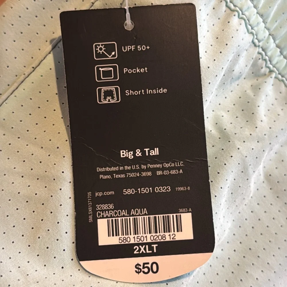 Xersion Charcoal and Aqua‎ Big & Tall Shorts size XLT